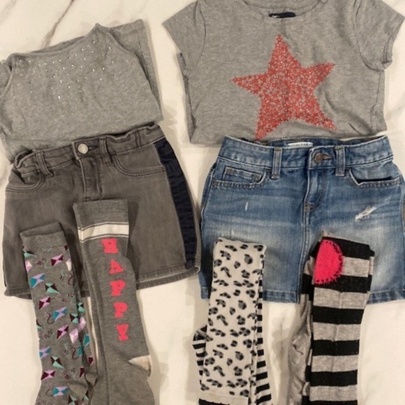 Gap Kids + Old navy Adorable Girls/Kids Size 7/8 Bundle (4 piece + 4 sock/tight) - Picture 1 of 14